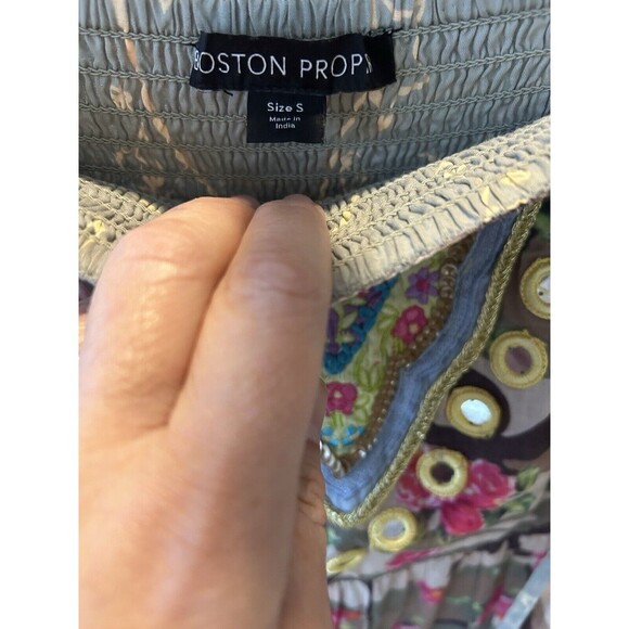 Boston Proper Floral Boho Maxi Tube Resort Smocked Top Dress Small Colorful - Picture 2 of 11
